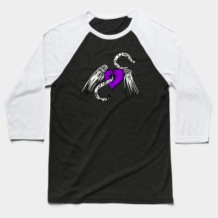 Heart Music Purple Baseball T-Shirt